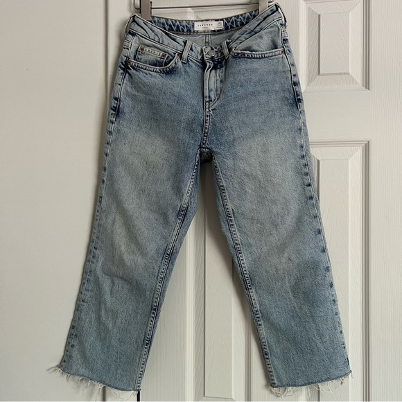 TOPSHOP Petite Straight Cropped Jeans Size 25 - Picture 1 of 9